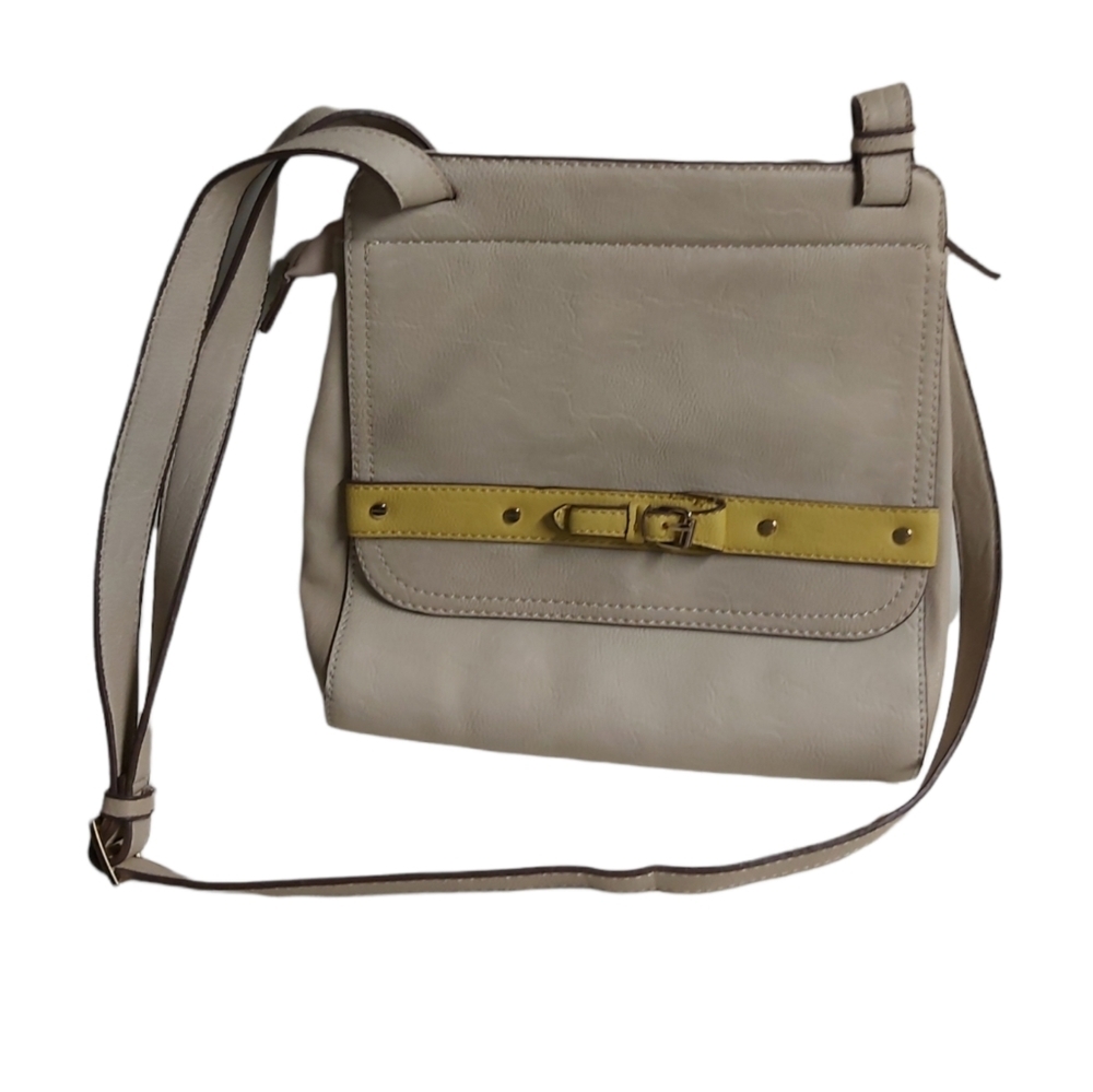 KGB Studio Beige and Yellow Crossbody Purse